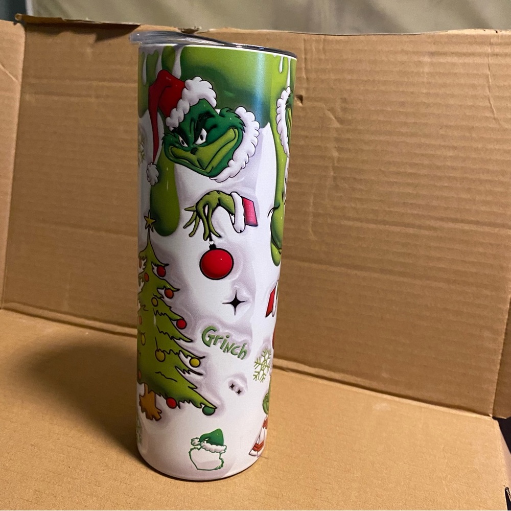 Grinch Themed Party Tumbler - Green and White - Picture 6 of 8